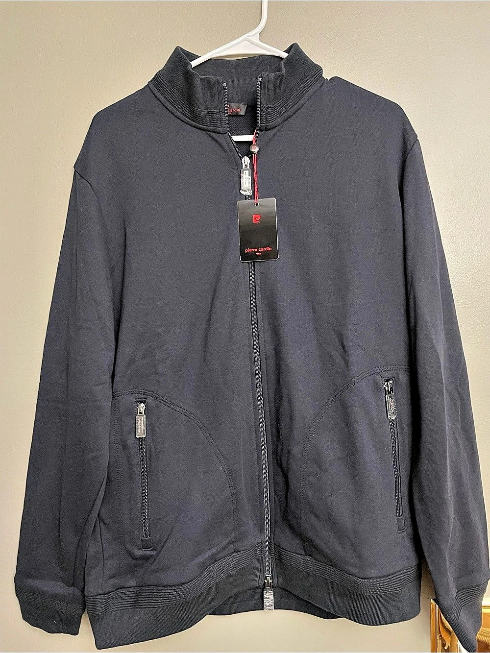 Pierre Cardin Cotton Full Zip Jacket in Black NWT